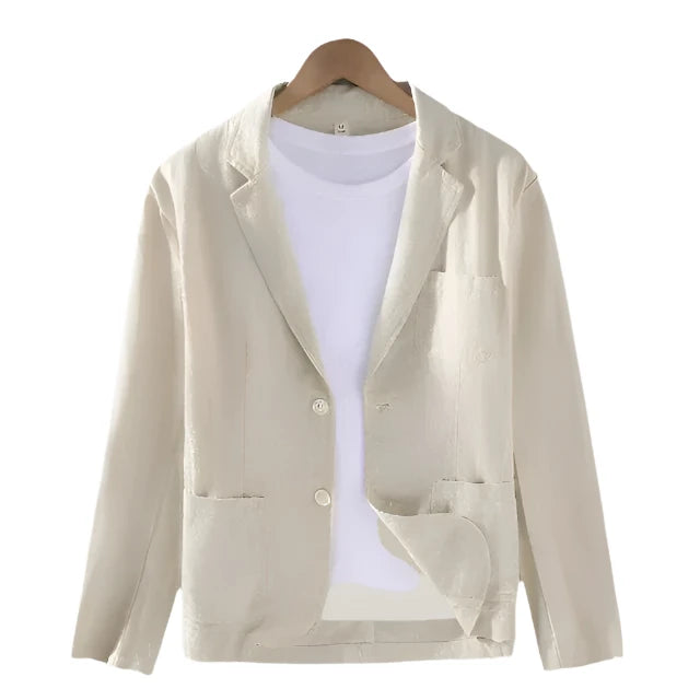 Elegante Italiaanse linnen blazer voor heren met verfijnde charme en moderne look | Cas
