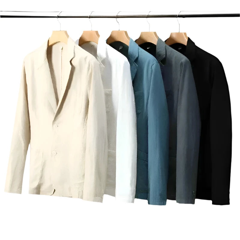 Elegante Italiaanse linnen blazer voor heren met verfijnde charme en moderne look | Cas