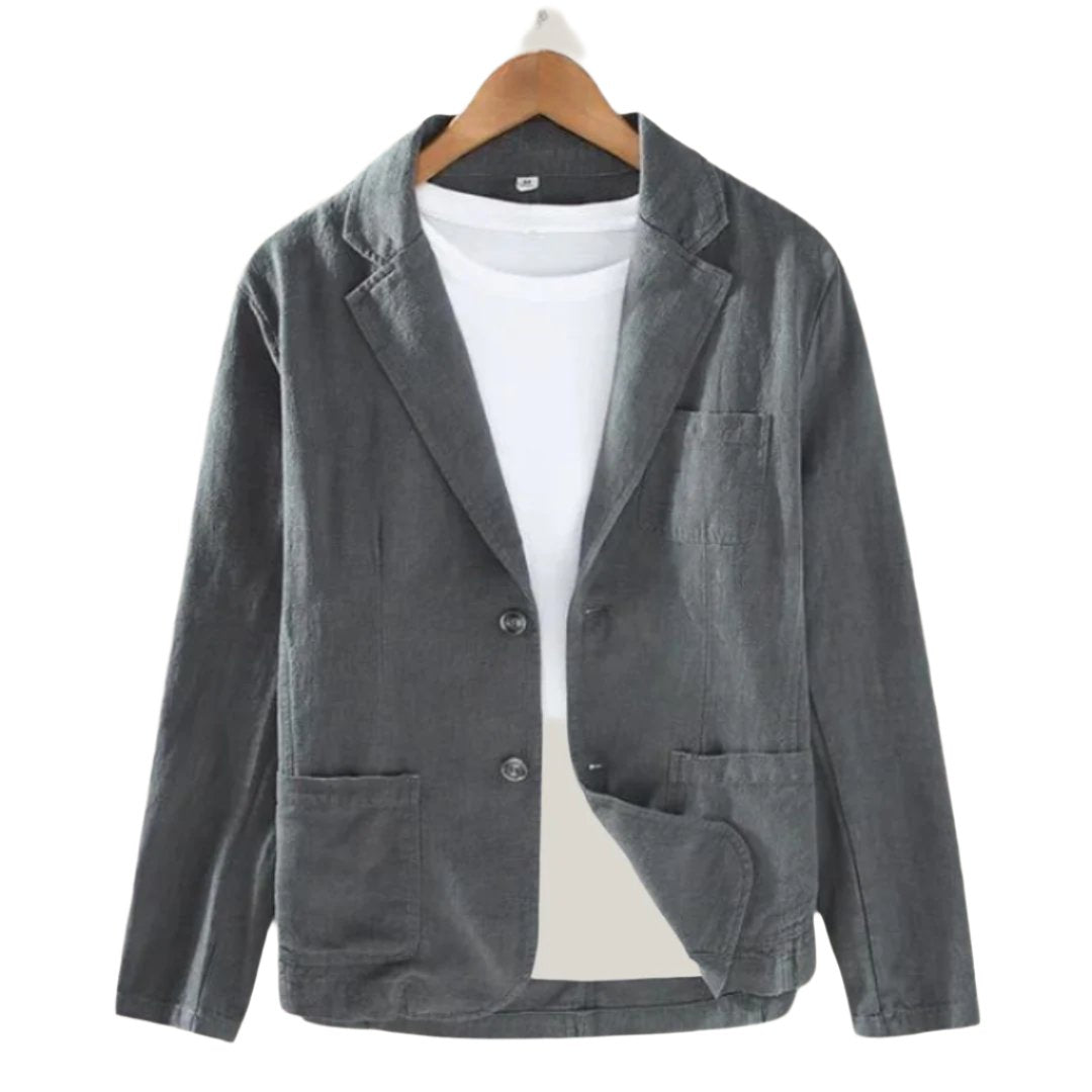 Elegante Italiaanse linnen blazer voor heren met verfijnde charme en moderne look | Cas