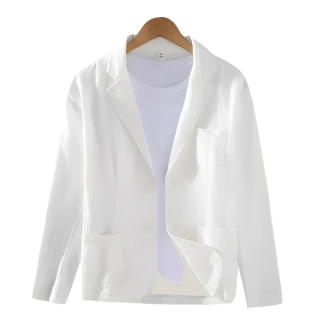 Elegante Italiaanse linnen blazer voor heren met verfijnde charme en moderne look | Cas