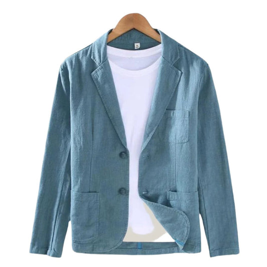 Elegante Italiaanse linnen blazer voor heren met verfijnde charme en moderne look | Cas