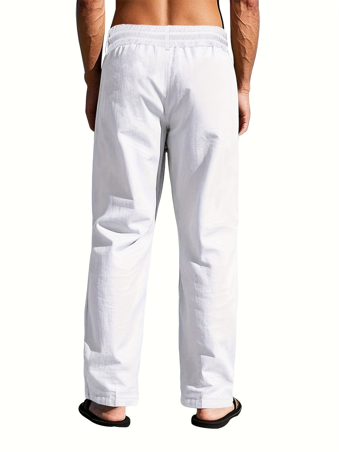 Heren Linnen Broek | Lichtgewicht & Ademend | Trekkoord & Multi-Knoop | Strand & Casual