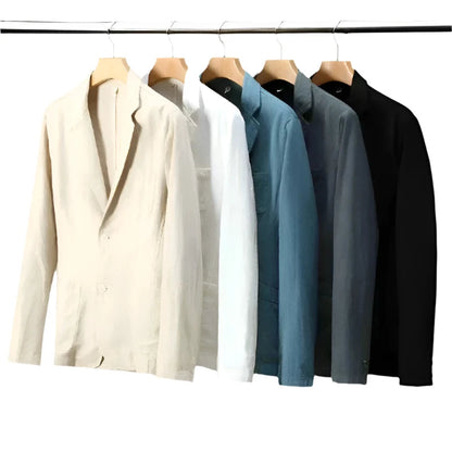 Elegante Italiaanse linnen blazer voor heren met verfijnde charme en moderne look | Cas