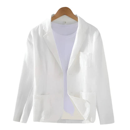 Elegante Italiaanse linnen blazer voor heren met verfijnde charme en moderne look | Cas